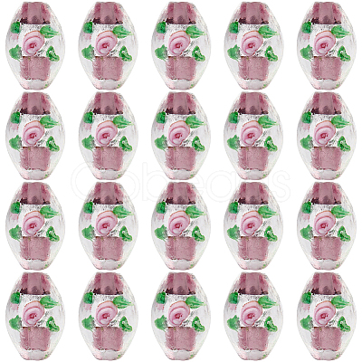 20Pcs Handmade Foil Glass Lampwork Beads LAMP-PA0001-63B-1