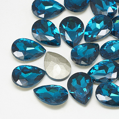 Pointed Back Glass Rhinestone Cabochons RGLA-T081-18x25mm-14-1