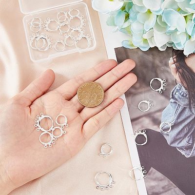 SUPERFINDINGS 40Pcs 4 Style Rack Plating Eco-friendly Brass Huggie Hoop Earring Findings KK-FH0003-98-1