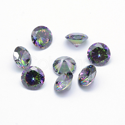 Cubic Zirconia Pointed Back Cabochons ZIRC-WH0011-01E-1