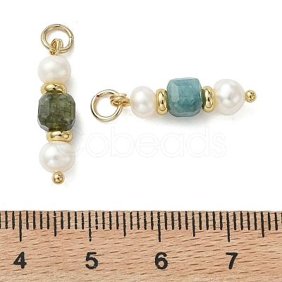 Natural Multicolor Tourmaline & Cultured Freshwater Pearl Pendants PALLOY-JF05307-1