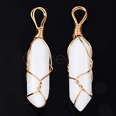 Natural White Jade Big Pendants G-T122-70G-1