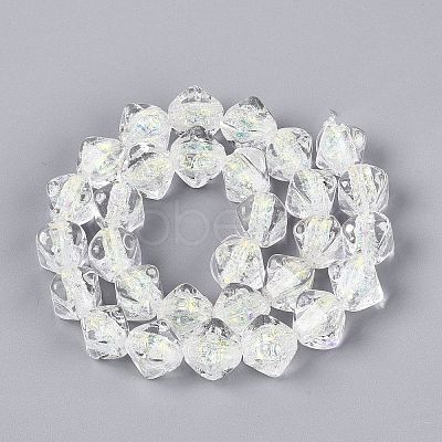 Handmade Foil Glass Beads Strands FOIL-Q002-06E-1
