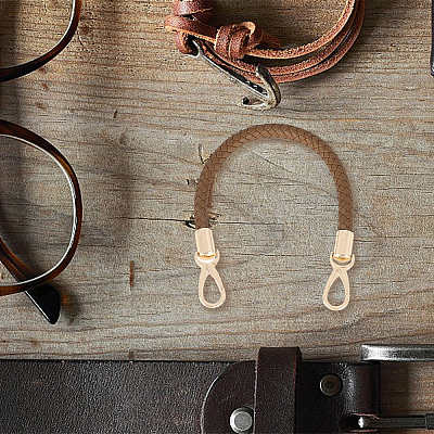 CutHollow 2Pcs Braided Round PU Leather Bag Straps Bag Handles FIND-CL0001-02A-1