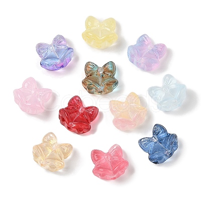 Transparent Spray Paint Glass Beads X-GLAA-Z011-06-1
