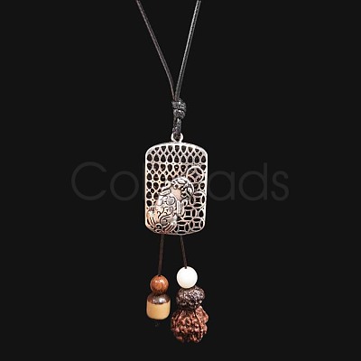 Alloy & Resin & Wood & Walnut Pendant Necklaces for Women FS-WGF26A9-05-1