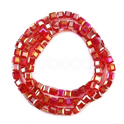Electroplate Transparent Glass Beads Strands EGLA-B011-07A-AB04-1