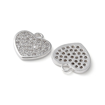Brass Micro Pave Cubic Zirconia Charms KK-C086-07P-1