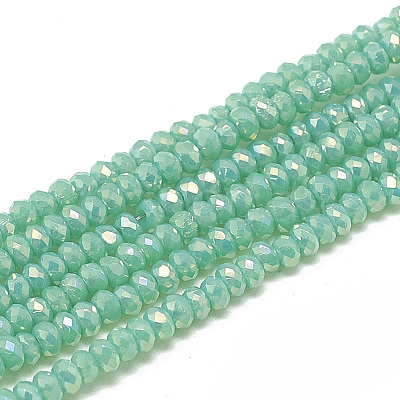 Electroplate Opaque Solid Color Glass Beads Strands LS-EGLA-Q112-B05-1