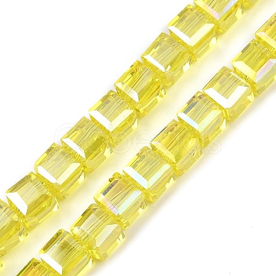 Electroplate Transparent Glass Beads Strands EGLA-B011-07A-AB01-1
