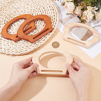 4Pcs 2 Colors Oval Wooden Bag Handles FIND-PH0059-90B-1
