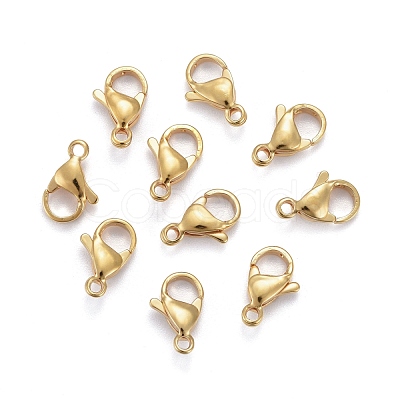 304 Stainless Steel Lobster Claw Clasps X-STAS-H352-01D-G-1