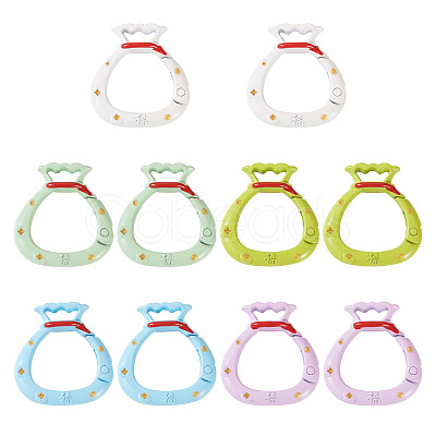 10Pcs 5 Colors Alloy Spring Gate Rings FIND-TA0008-59A-1