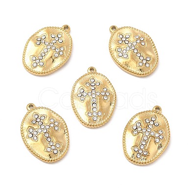 PVD Vacuum Plating 201 Stainless Steel with Rhinestone Pendants LS-STAS-J401-VC995-1