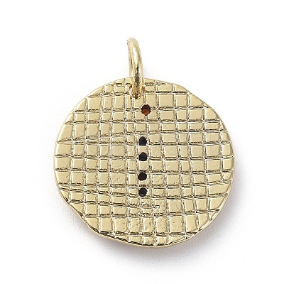 Brass Micro Pave Cubic Zirconia Pendants X-ZIRC-G157-03F-01G-1