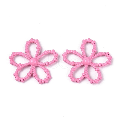 Spray Painted Alloy Flower Multi-Strand Links PALLOY-Q464-01G-1