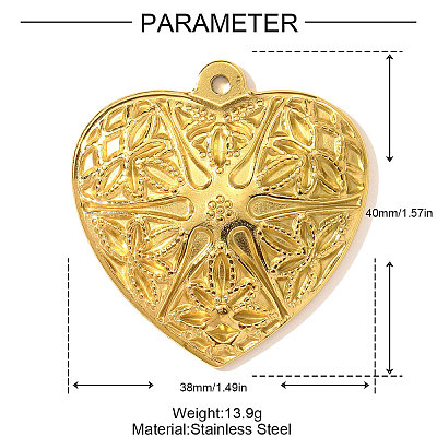 304 Stainless Steel Pendants STAS-OY003-39G-1