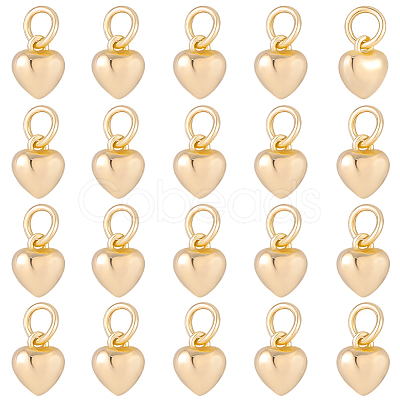 20Pcs Rack Plating Brass Heart Charms KK-BBC0024-87A-1