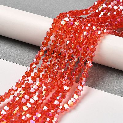 Transparent Electroplate Glass Beads Strands EGLA-A039-T6mm-B14-1