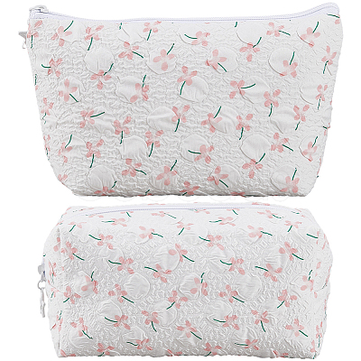 2Pcs 2 Styles Portable Travel Polyester Cosmetic Zipper Storage Clutch Bags ABAG-CY0001-01B-1