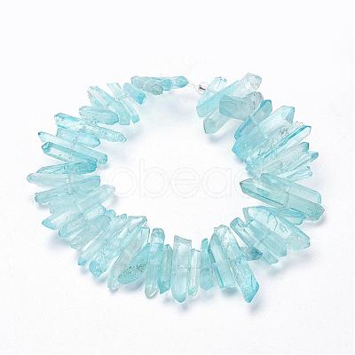 Natural Quartz Crystal Points Beads Strands G-K181-B01-1