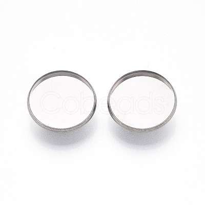 304 Stainless Steel Brooch Cabochon Settings X-STAS-E547-08D-P-1