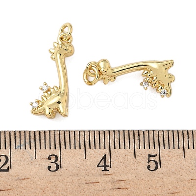 Brass Micro Pave Cubic Zirconia Pendants KK-P325-11G-1