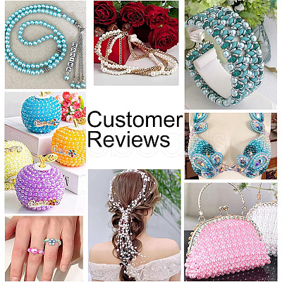 300Pcs 6 Colors Baking Paint Pearlized Glass Pearl Round Beads HY-AR0001-07-1
