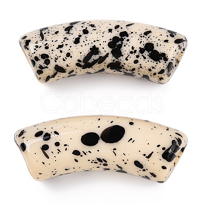 Opaque Spray Painted Acrylic Beads MACR-S372-001F-B08-1