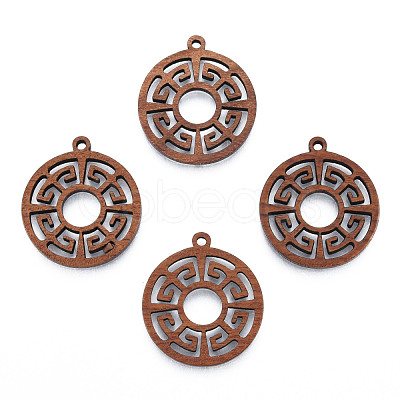 Chinese Style Natural Walnut Wood Pendants WOOD-N011-014-1