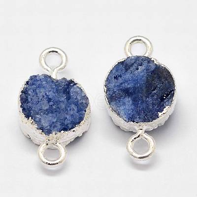 Electroplated Natural & Dyed Druzy Agate Links connectors G-N0168-014A-02-1