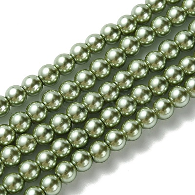 Eco-Friendly Dyed Glass Pearl Bead Strands HY-A008-6mm-RB115-1