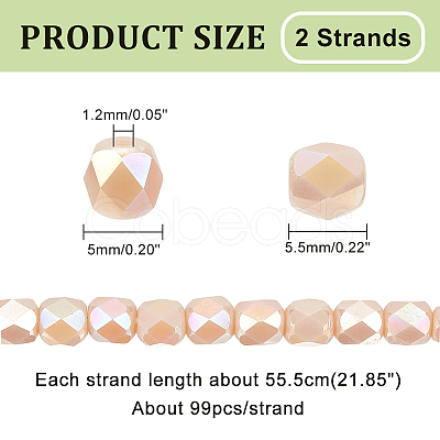 2 Stand Electroplate Glass Beads Strands EGLA-PH0001-31-1