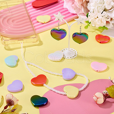 10Pcs UV Plating Opaque Acrylic Beads OACR-TA0001-11-1