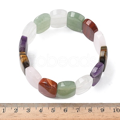 Natural Mixed Stone Beads Stretch Bracelets for Women Men BJEW-I323-02J-1
