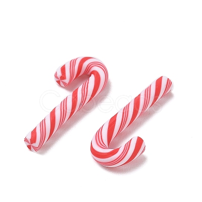 Christmas Candy Cane Handmade Polymer Clay Beads CLAY-P005-03B-02-1