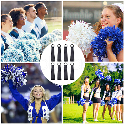24Pcs Polyester Cheerleader Pom Poms Labels Ribbon FIND-CN0002-33A-1