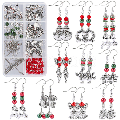 DIY Christmas Drop Earring Making Kits DIY-SC0019-35-1