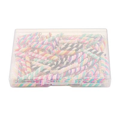 90Pcs 9 Colors Handmade Polymer Clay Pendants CLAY-CD0001-08-1