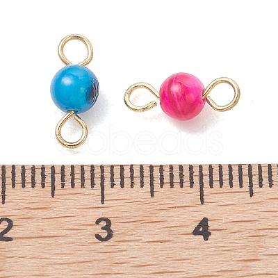 Dyed Natural Freshwater Shell Round Links Connector Charms PALLOY-JF05445-01-1