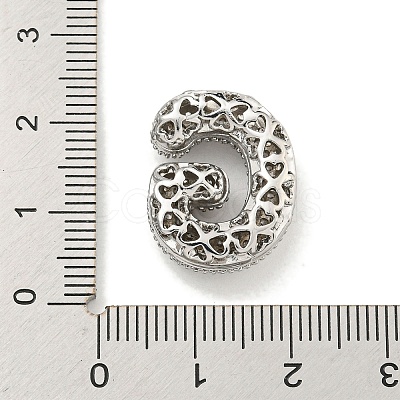 Platinum Plated Brass Micro Pave Cubic Zirconia Pendants KK-L073-001P-G-1