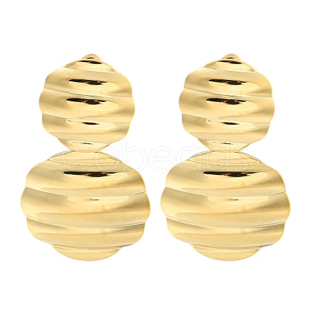 Ion Plating(IP) 304 Stainless Steel Stud Earrings for Women EJEW-A108-12G-1