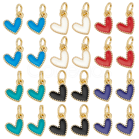 24Pcs 6 Colors Enamel Charms KK-HY0003-96-1