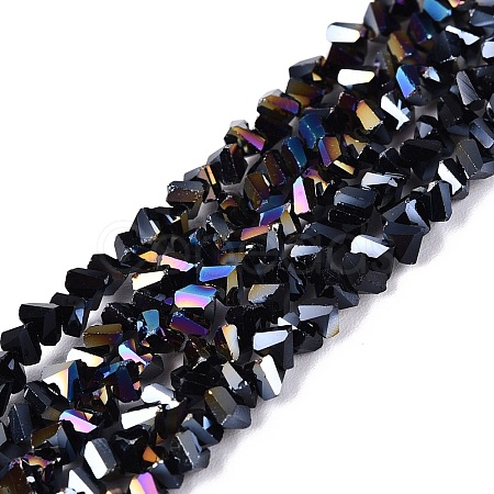 Electroplate Opaque Glass Beads Strands EGLA-Q139-01A-C18-1
