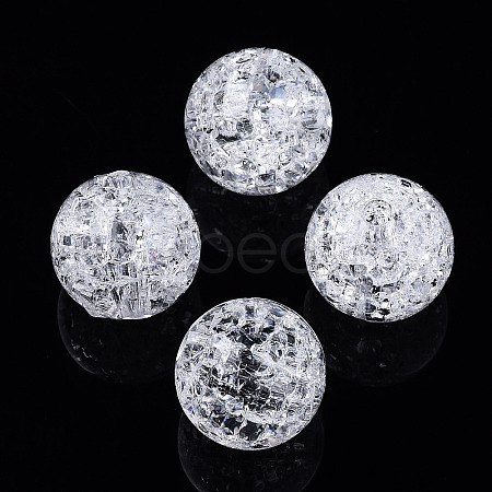Transparent Crackle Style Acrylic Beads MACR-T036-16-1