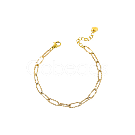304 Stainless Steel Paperclip Chains Bracelets STAS-OY017-01G-1