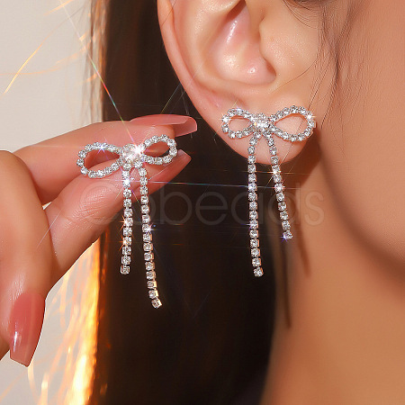 Brass Rhinestone Stud Earrings FS-WG4CB7C-01-1