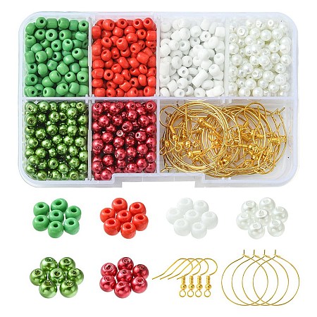 DIY Christmas Theme Earring Making Kit DIY-YW0007-41-1