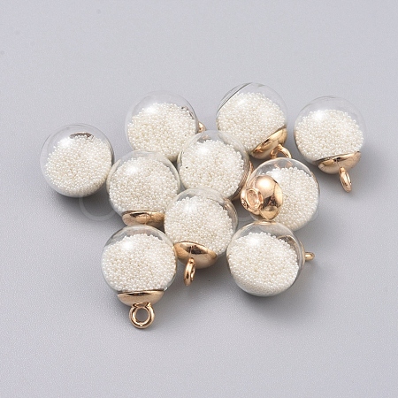Transparent Glass Globe Pendants GLAA-TAC0002-K01-1