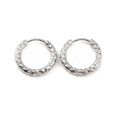 Non-Tarnish 304 Stainless Steel Grooved Hoop Earrings EJEW-M218-01B-P-1